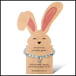 Easter Bunny Charm Bracelet Stainless Steel Adjustable Chain Classic Elegant